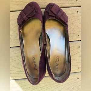 Me Too Life Women's Plum Shoe with Bow kitten heel wedge
